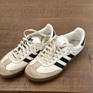 Adidas Samba White and Black Trainers